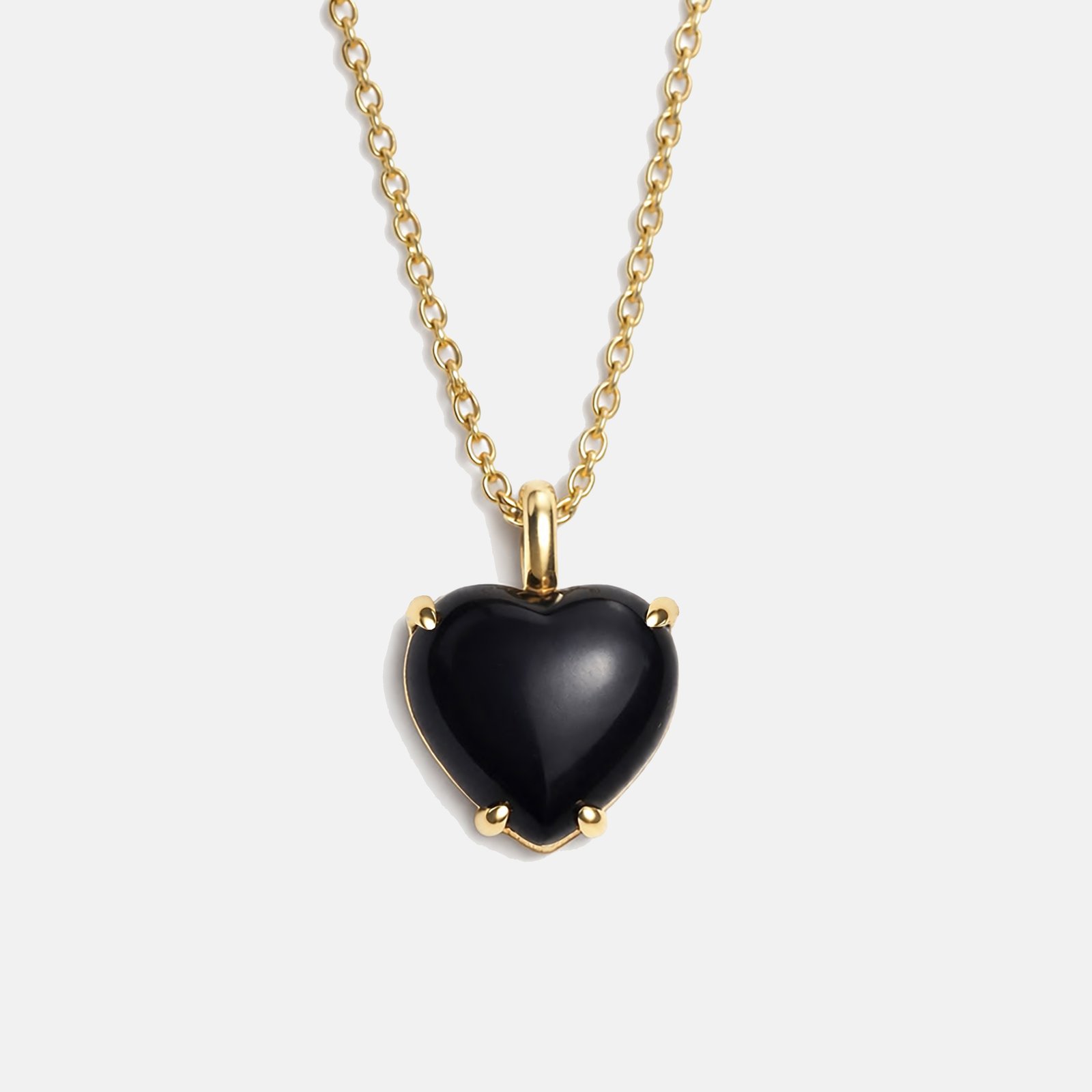 Black Onyx Heart Necklace | vasa new york